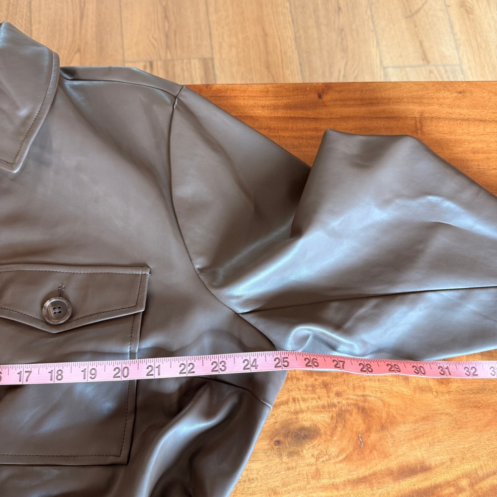 Time and Tru‎ Women's Brown Faux Leather Jacket Size 1x NWOT - Picture 6 of 6